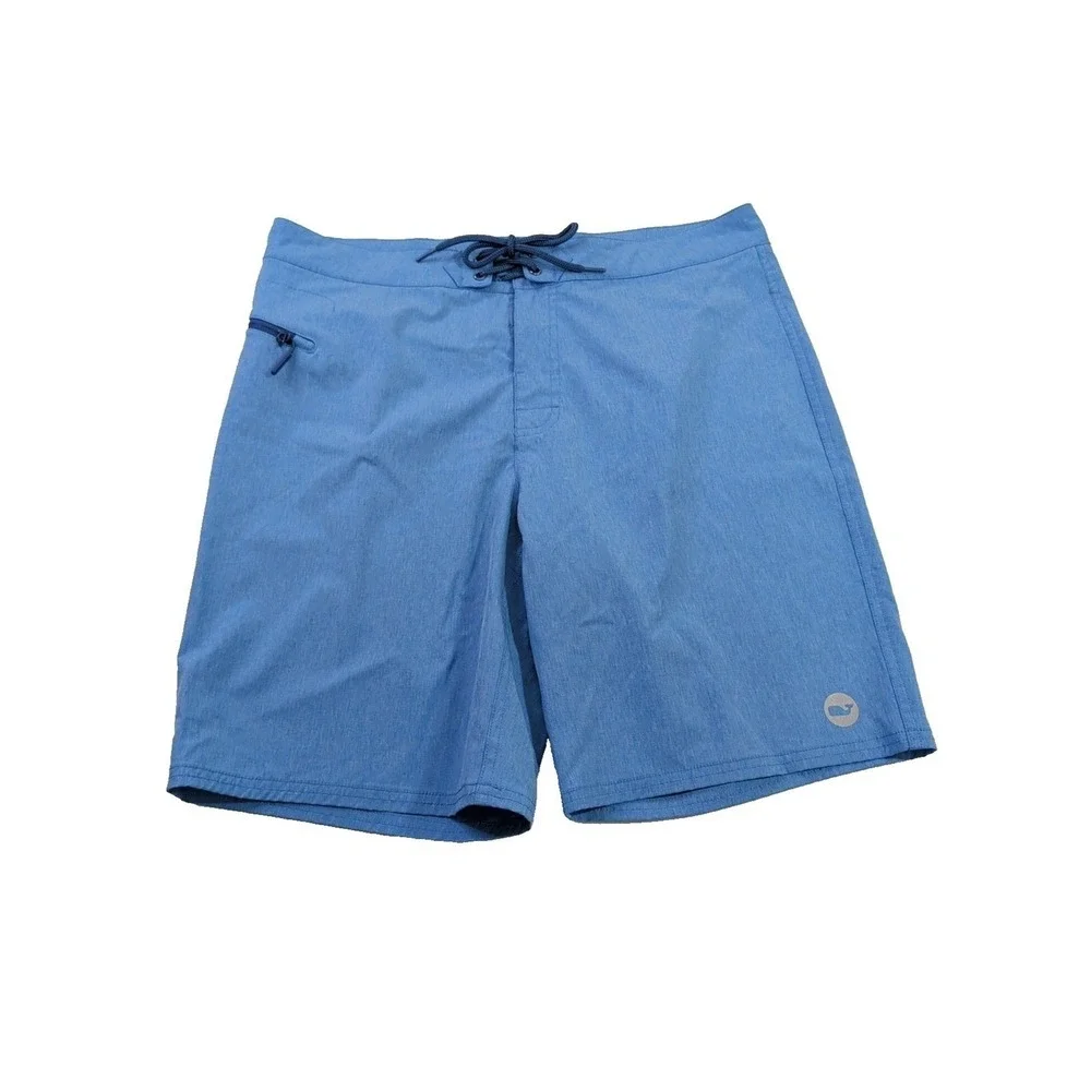 Vineyard Vines Board Shorts Swim Trunks Mens 33 Blue Heather Stretch‎ Beach Pool